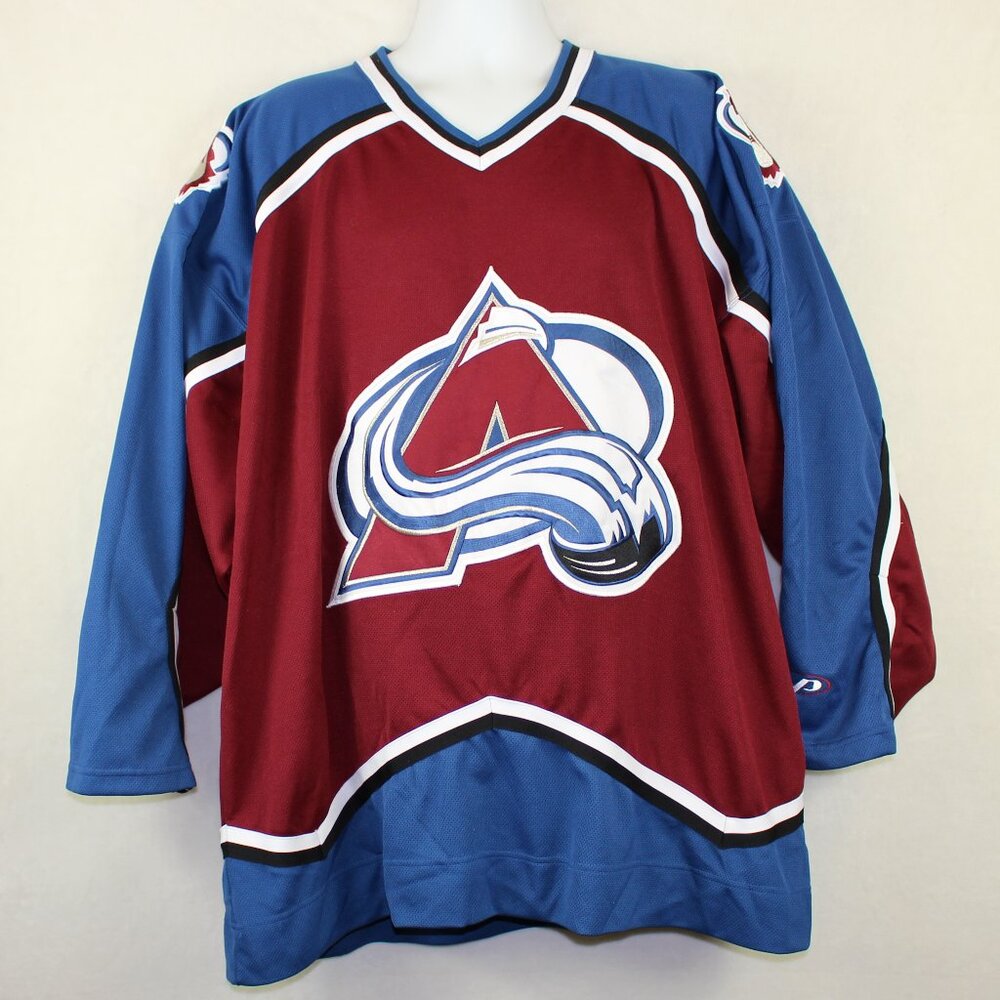 Vintage 90s NHL Pro Player Colorado Avalanche Hockey Jersey Mens XXL